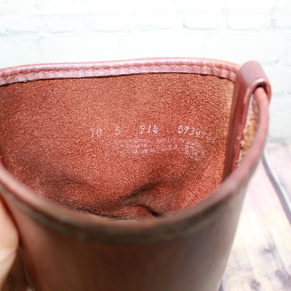 Mason Brown Leather Western Cowboy Roper Work Ranch Vibram Boots Size 10 B - Picture 7 of 9